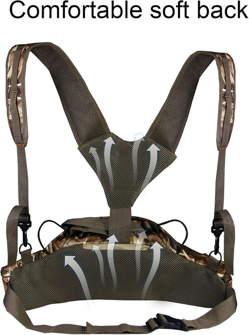 UNISTRENGH Hunting Camo Fanny Pack with Harness, Waist Pack Pouch for Hiking