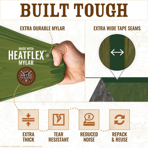 World's Toughest Ultralight Survival Tent, 2 Person Mylar Emergency Shelter for Hiking & Camping