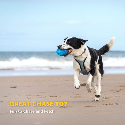 EASTBLUE Squeaky Dog Toys for Aggressive Chewers, Rubber Puppy Chew Ball with Squeaker, Durable Pet Toy