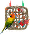 Wontee Hanging Bird Climbing Net for Parrot, Straw Braid Rope Foraging Wall Swing Toy for Budgie Cockatiel