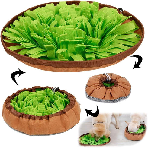 AWOOF Pet Snuffle Mat for Dogs - Interactive Feed Game for Boredom, Encourages Natural Foraging Skills for Dogs