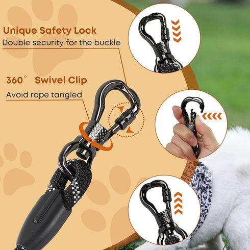 Long Dog Training Leash 16FT/30FT/50FT/100FT, Reflective Heavy Duty Tie Out Rope for Large Medium Small Dogs