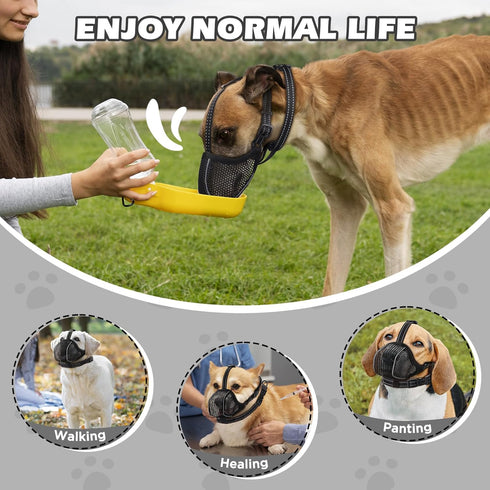 Dog Muzzle, Mesh Soft Muzzle for Small Medium Large Dogs, Breathable Adjustable for Grooming and Chewing