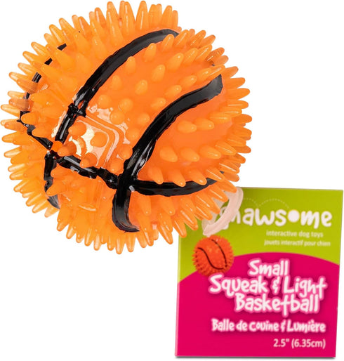 Gnawsome Dog Toys - 2.5-Inch Spiky Squeaker Basketball - Small - Durable, 100% BPA-Free, Assorted Colors