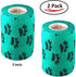 Vet Wrap Tape (Teal with Paw Prints) (2 Pack) (2 Inch x 15 feet) Self-Adhesive Cohesive Bandage for Pets