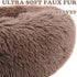 otoez Kitten Puppy Bed, Extra Small Round Dog Cat Beds, Anti-Anxiety Plush Calming Donut Bed, Washable (15.7", Khaki)