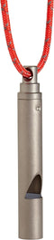 Vargo Titanium Emergency Whistle | 100+ Decibel Pealess Whistle, Ultralight .1 oz. (3 Grams) | Backpacking Survival Whistle with Reflective Lanyard | Hiking, Outdoors, Emergency Kit, T-416