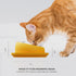 Tilted Cat Feeding Bowls, Whisker Friendly Raised Bowls for Indoor Cats, 3 in 1 Combined Design (Yellow)