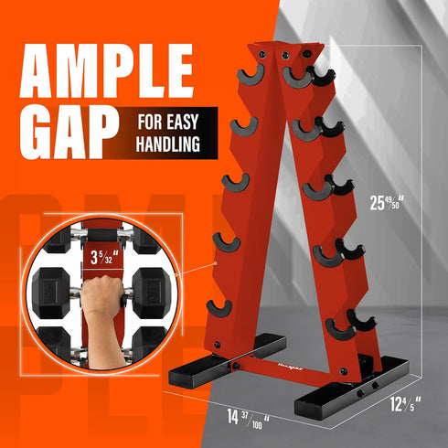 YES4ALL Dumbbell Rack Stand Only, 5 Tier A Frame Weight Rack for Dumbbells