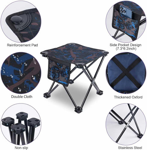 VOLIXOD Bag(400 LBS Folding Portable Camping Stool for Adults, Lightweight Collapsible Stool for Outdoor Footrest