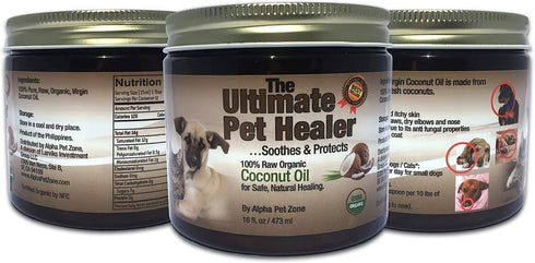 32 oz, Elbows, Organic Coconut Oil for Dogs & Cats Skin and Coat, Natural Treatment for Itchy Skin, Dry Paws & Nose
