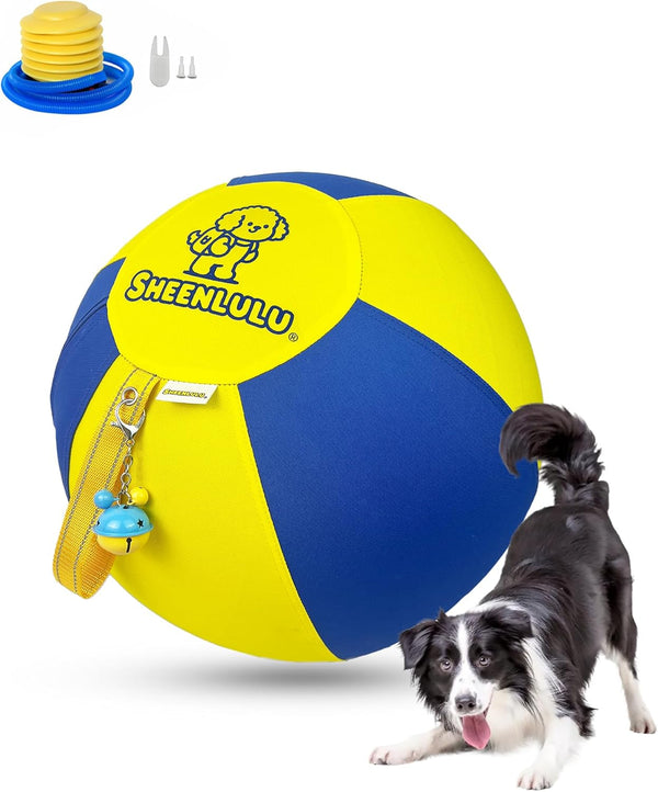 SHEENLULU Herding Ball for Dogs, 18'' Dog Traing Balls with Handle and Bell,