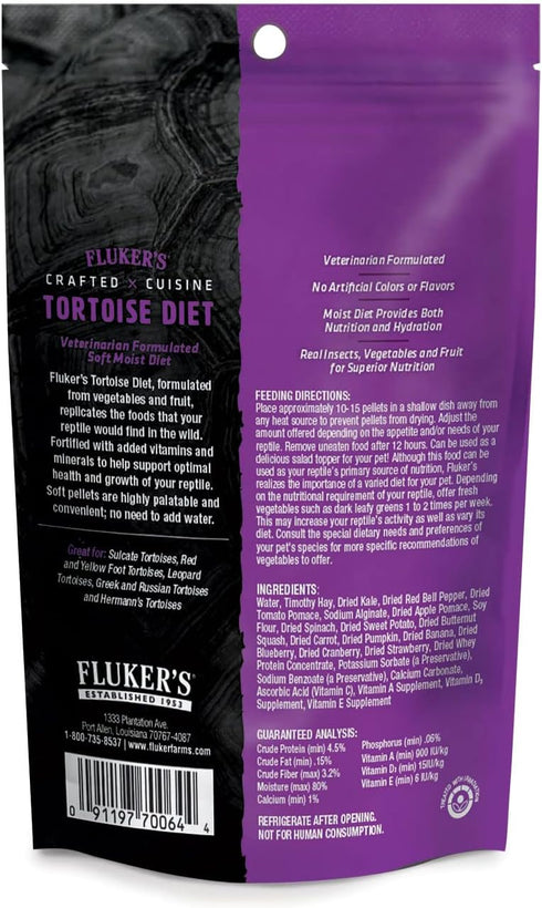 Fluker's Crafted Cuisine Diet, Tortoise Food with Real Fruits & Veggies, 6.75 oz
