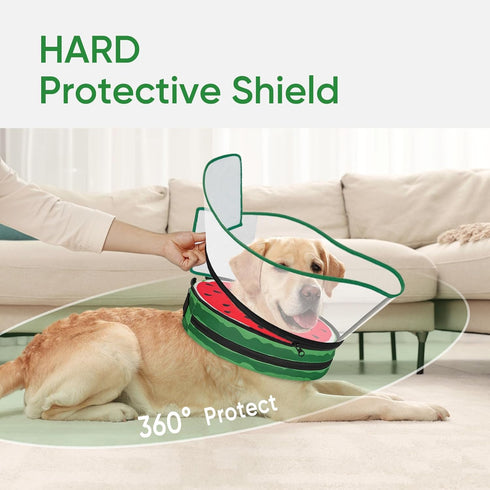 Sponge Dog Cone Collar, Dog Recovery Collar Alternative with Detachable High Clear Shield, Adjustable Soft Neck Cone