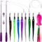 11PCS Cat Wand Toy, Interactive Toys for Indoor Cats, 2 Retractable Wands, 7 Worm Teaser Toys, 1 Plush Fish Toy, Extra