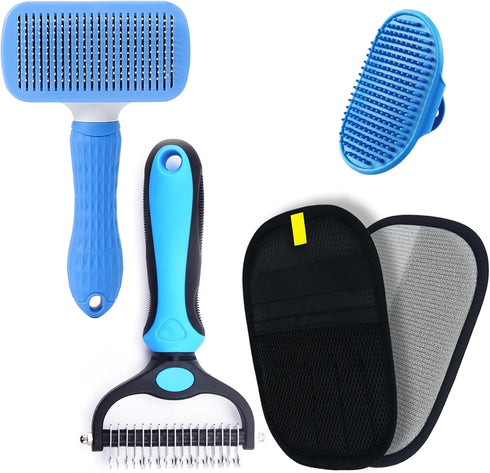 IDQQUQQ 4PCS Pet Pro Grooming Tool | Pet Grooming Rake | Dog Hair