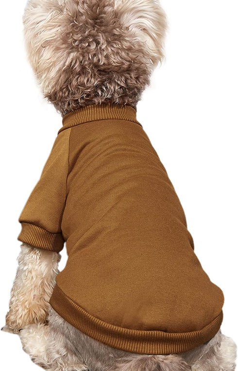 Puppy Sweater for Small Dogs Clothes Warm Winter Cat Clothe Pet Sweatshirt Knitwear Doggie Kitten Clothing, Coffee, Medium