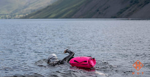 HUT Swim Buoy Dry Bag - Premium Safety Tow Float and Watertight Dry Bag for Open Water Swimmers