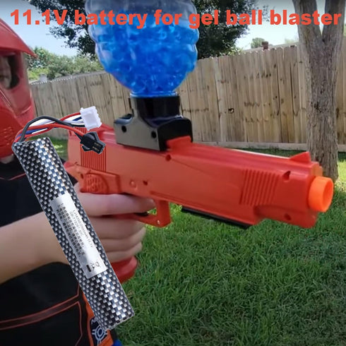 funkawa 11.1V 2000mAh 11.1V SM2P Blaster(1-Pack) Airsoft Gel Ball Blaster Battery, Water Bead Ball Splatter Batteries