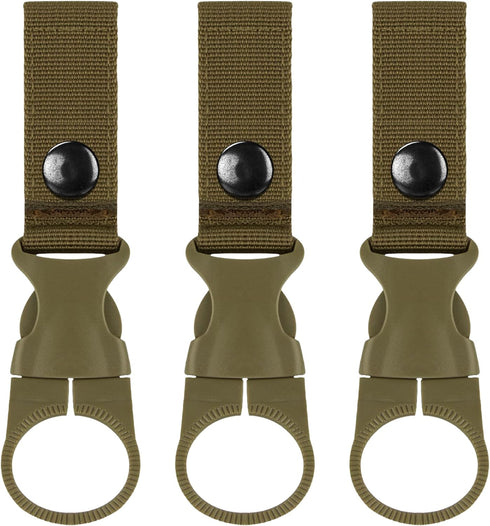 IronSeals Nylon Tactical Outdoor Gear Clip Band, Carabiner Water Bottle Buckle Hook Holder for Hiking