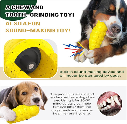 Indestructible Squeaky Dog Chew Toys for Aggressive Chewers, Tough Durable Food Grade Toys for Medium Large Breeds