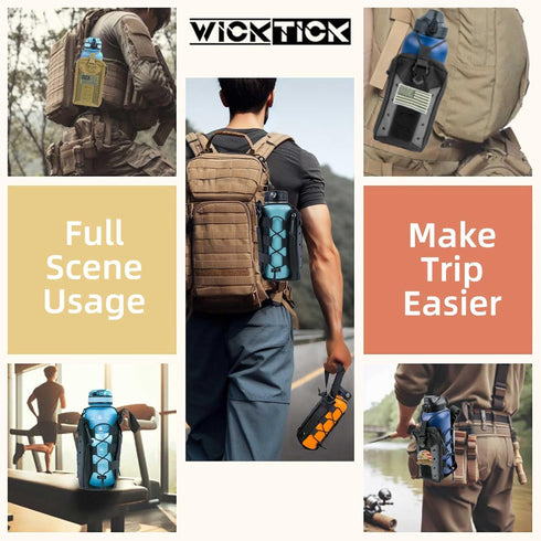 Molle Water Bottle Holder Pouch - Tactical Fuel Bottle Bag for 16-64 oz, Adjustable for Outdoor Activities
