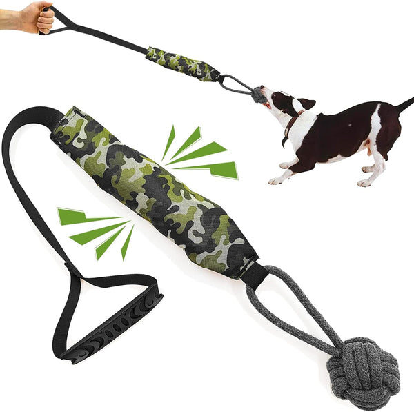 Interactive Tug Toy for Dogs, Indestructible Squeaky Rope Toys for Training, Tough Tug of War Balls for Medium & Large
