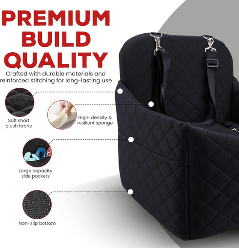 Otalar 35 lbs, Elevated Dog Car Seat for Small/Medium Dogs up to Memory Foam Pet Booster Seat with Detachable Washable