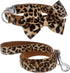 Dog Collar with Bow, Adjustable Cotton & Webbing Detachable Bowtie Dog Collars and Leash for Small Medium Large Dogs