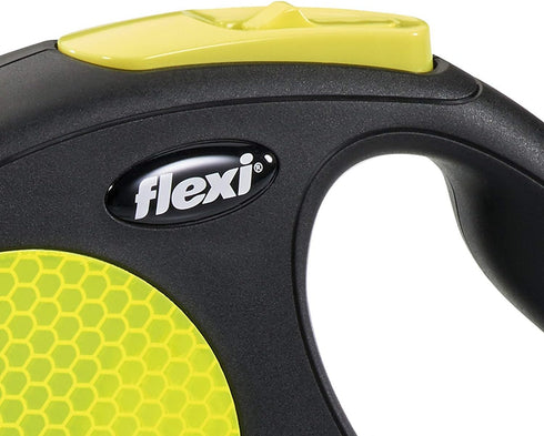 Flexi New Retractable Lead, Medium, 5 M, Black/Neon