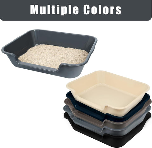 Ying Tutu 1 Pack 20"L 15.5"W) of Extra Large Cat Litter Box (ABS Material), Low Entry Senior Litter Pen for Geriatric