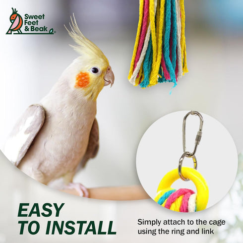 Platinum Tweeter Weave Bird Toys - Colorful, Safe Cotton Rope Playground Accessories for Parrots