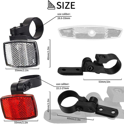 VICDUEKG 6 Pcs Bicycle Reflectors Front and Rear Kit, Safety Warning Reflectors for Night Cycling