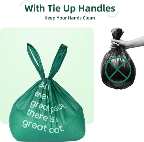 KropBom 125 Count Cat Poop Bags Large Pet Waste Sacks with Handles, Disposable Litter Bags for Pet Poop, Extra-Thick