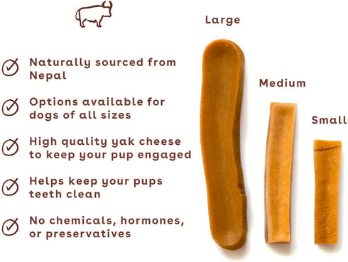 Pupford Yak Cheese Himalayan Dog Chews | Durable & Long-Lasting Chews for Aggressive Chewers