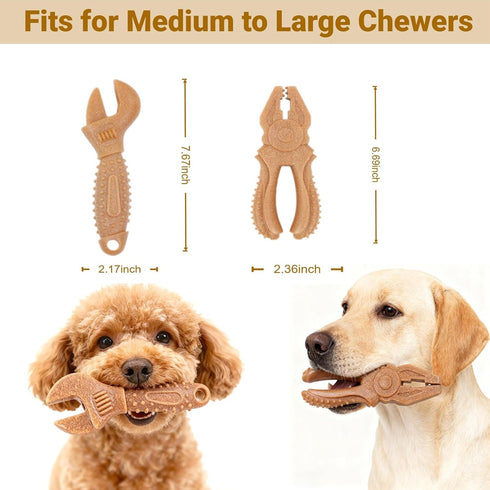 RuiXiangTeng Dog Chew Toys for Aggressive Chewers, Medium & Large Dogs, Made of Real Pine Wood and Durable Food-Grade