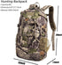Hunting Backpack - Outdoor Daypack for Bow or Rifle with Rain Cover, Green