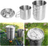 Set,Stainless Set Set Backpacking Zerodis Camping Cook Steel Outdoor Cookware with Lid Foldable Camping Pot and Pan