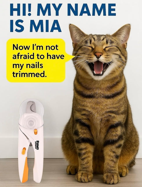 Trimming Cat Nail Clipper & Small Dog Nail Clippers with LED Light - Illuminates Nails & Bloodline for Safe, Easy