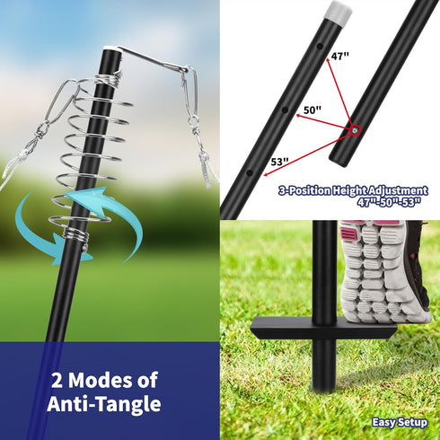 Set 360 Set.Tetherball Tetherball Tennis with with Swivel Hook PoleBall, Rope and Paddle Outdoor Equipment
