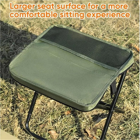 Qiyraexy Backpack Foldable Stool, Mini Outdoor Camping Stool, Portable Collapsible Chair with Carry Bag for Fishing