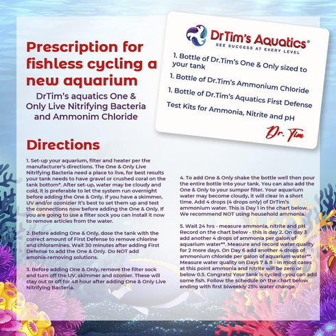 DrTim's Aquatics Reef One & Only Nitrifying Bacteria - For Reef, Nano, Seahorse Aquaria, 8 Oz. Fish Tank Cleaner