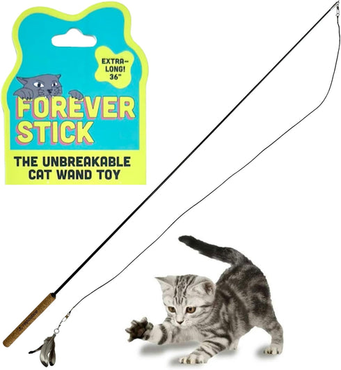 Forever Stick - The Unbreakable Cat Wand Toy, Durable Cat Toy Wand,