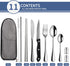 Portable Travel Utensils Set,Reusable Utensils,Travel Camping Cutlery Set,Stainless Steel Flatware Set with Case,Lunch Boxes Workplace Camping School Picnic (Sivler) by Logcow