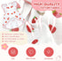 Dog Dresses for Small Dogs Girl | Cute Cotton Strawberry Printed Birthday Outfit for Small Puppies, White XS