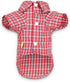 DroolingDog 3 Pack Plaid Dog Shirts - Small Dog T-Shirt with Checked Pattern, Puppy Button Up Tee, Black White Rose Blue