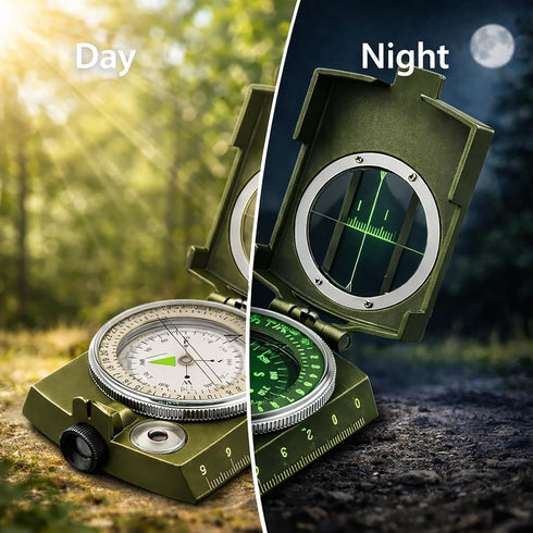 YKFLEXT Military Lensatic Compass, Hiking Compass for Survival Water-Resistant Outdoor Hiking Survival Direction Finder