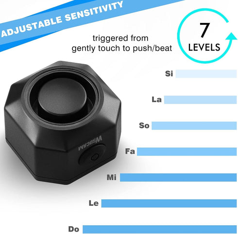 WSDCAM Rechargeable Electric Bike Horn Alarm, 110dB Loud Waterproof Bicycle Horn with Vibration Alarm