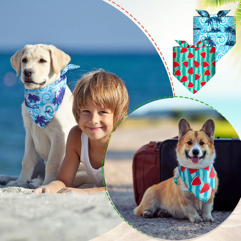 72 Packs Summer Dog Bandanas Bulk Buffalo Plaid Cat Bandana Scarf Triangle Fruit Drool Bibs Washable Adjustable