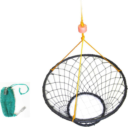 KUFA Rubber Wrapped Steel Crab Trap Ring (Size:30) with 50' Rope & Bait
